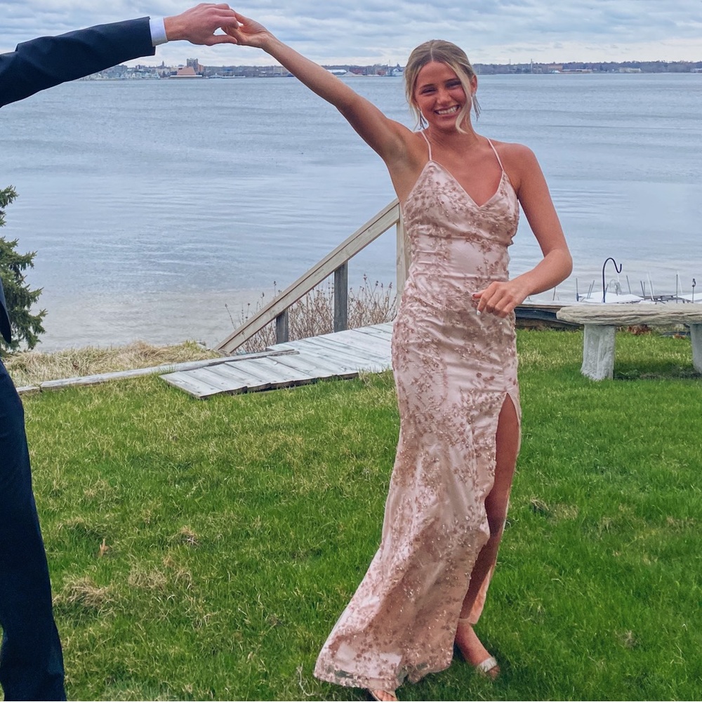 Lulus Rose Gold Prom Dress